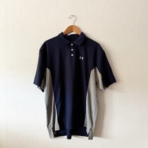 Under Armour Polo Shirt Mens large Logo Athletic Active Golf Classic Casual